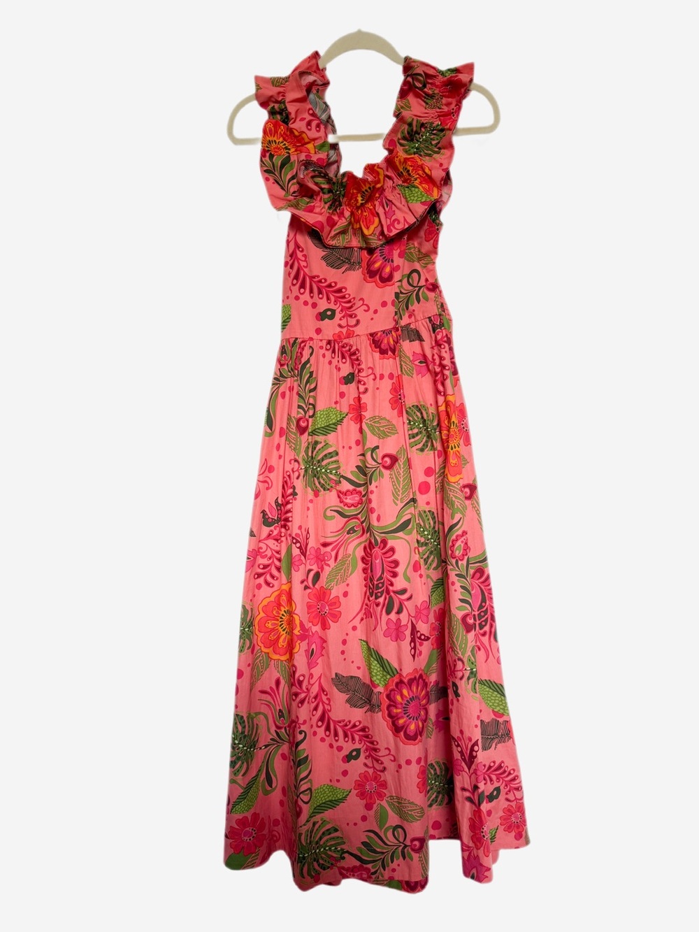 Fate Pink Floral Ruffle Maxi Dress